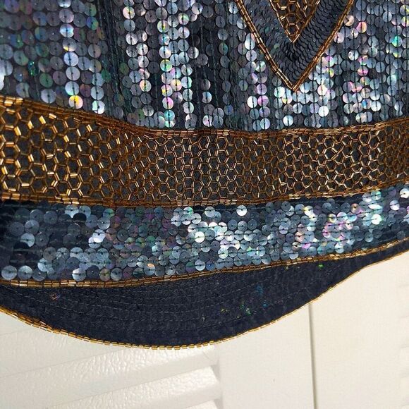 Swee Lo | Women’s | Blouses | S | Vintage Sequined Gold Beaded Pullover Blouse - Picture 5 of 5